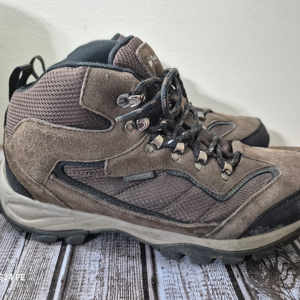 Trail Guide Mens Waterproof Brown Lace Up Hiking Walking Work Boots Size 8M